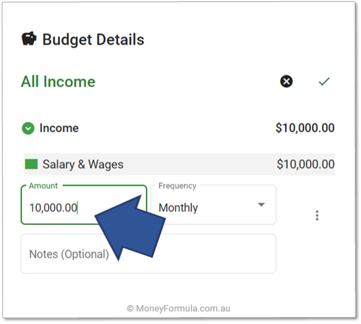 Barefoot Investor App Enter Budget Income Amount