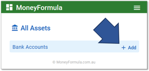 Personal Finance App adding a bank account.