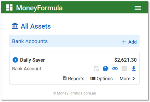 Personal Finance App bank account created.