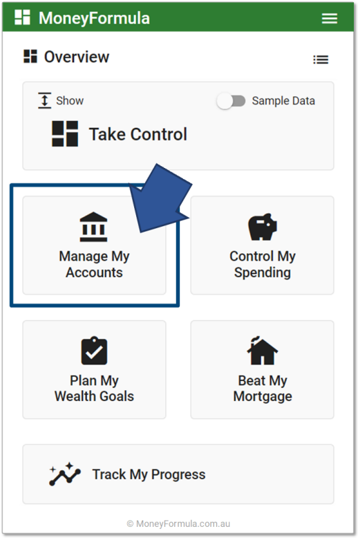 Personal Finance App Manage My Accounts.