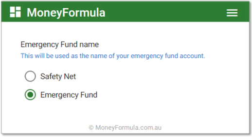 Personal Budget App Emergency Fund Name Change.