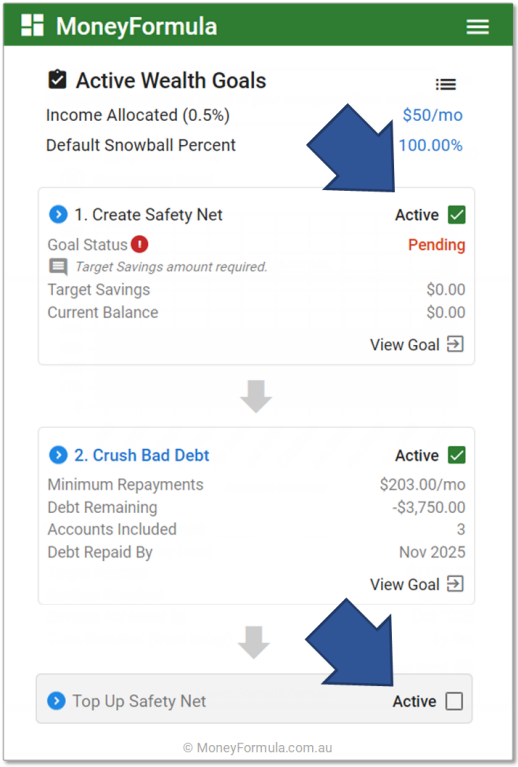 Personal Budget App Emergency Fund Wealth Goals.