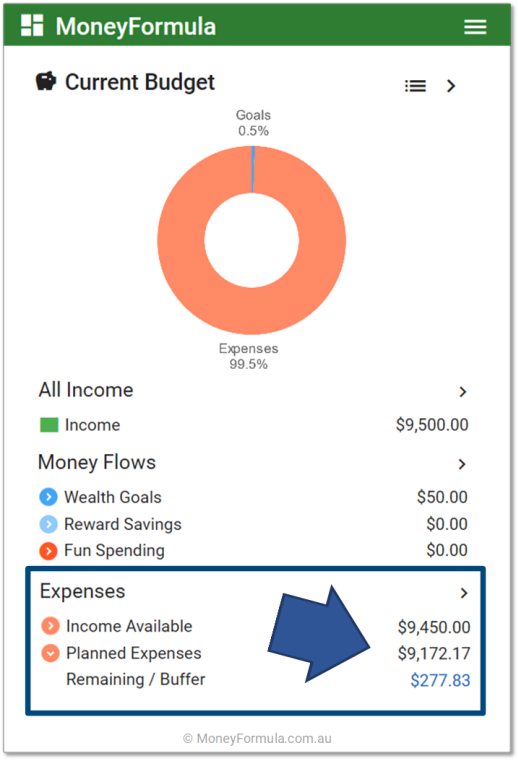 Personal Budget App Budgets & Buckets Safety Buffer.