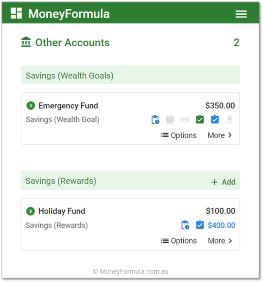 Personal Budget Software Savings Goals Types.