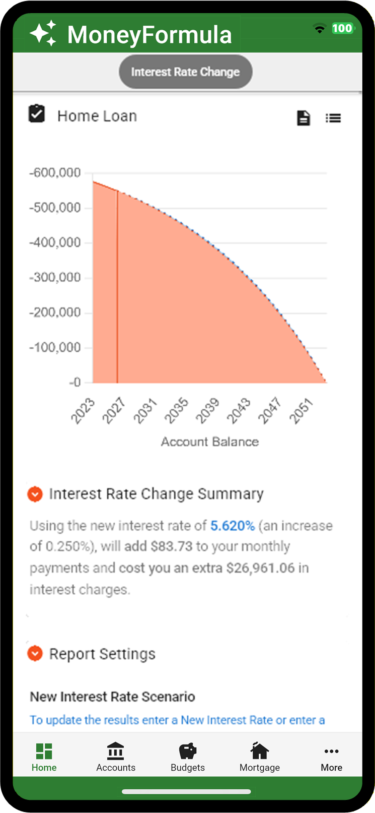 MoneyFormula App - Interest Rate Rise Report - Mortgage Repayment Impact.
